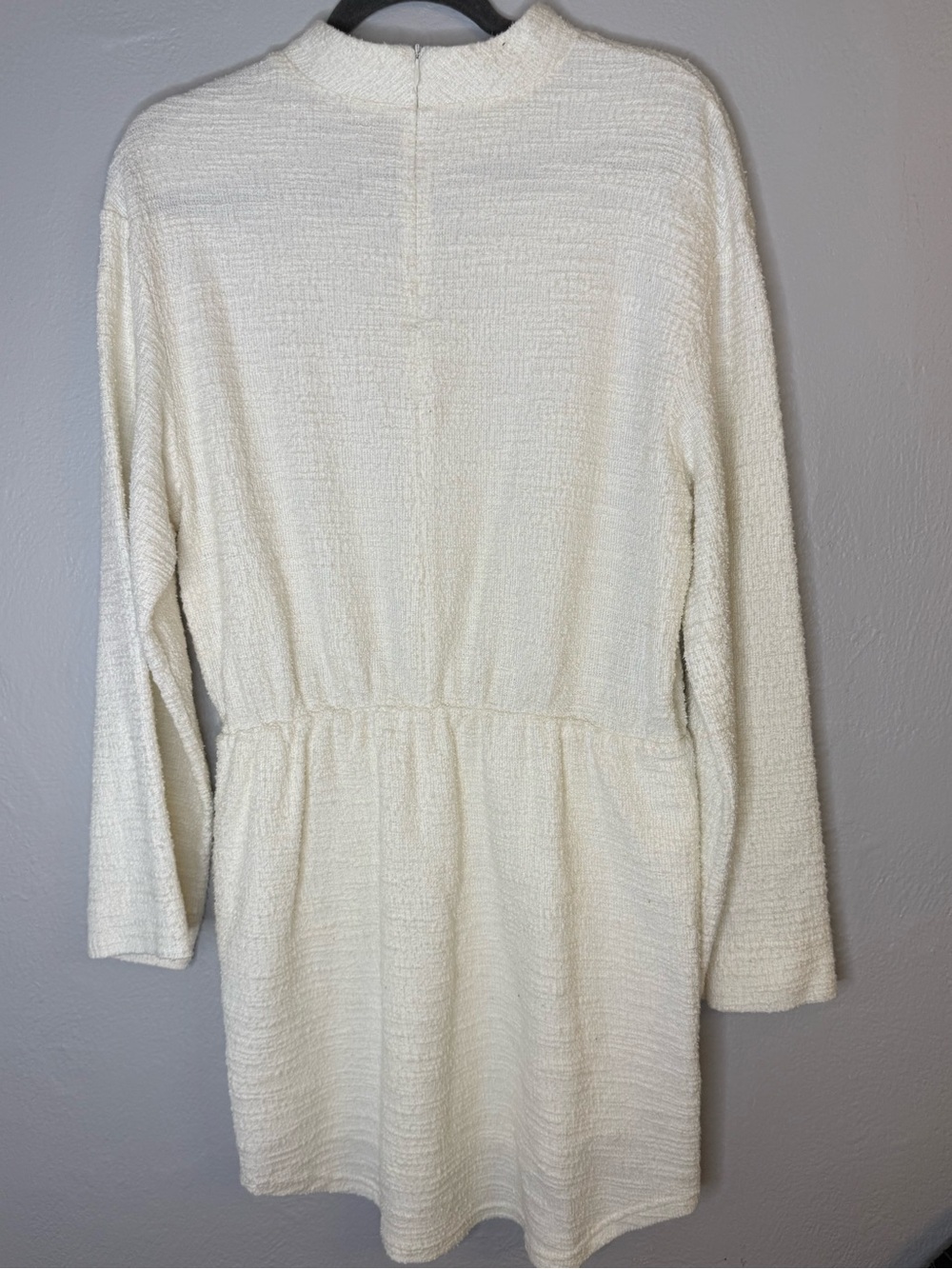 Anthropologie dolan Cream Textured Long Sleeve Mini Dress Size Medium - Picture 13 of 16